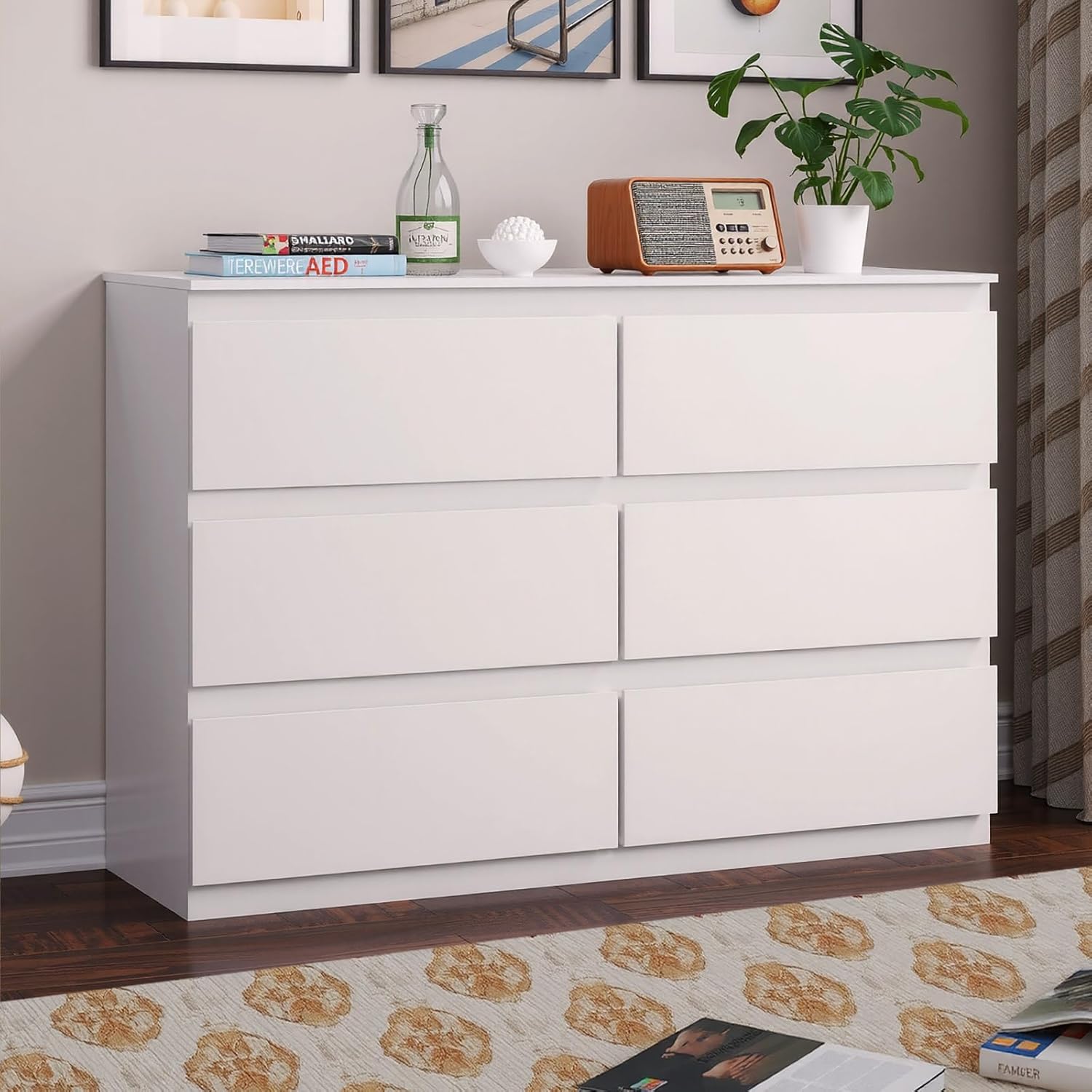 Drawer Dresser White - Белый деревянный комод для спальни, гостиной