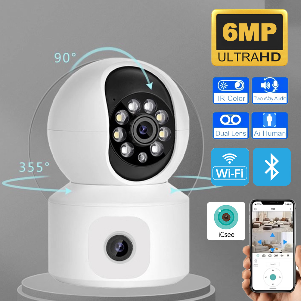 Baby Monitor Split Screen - 6 МП Wi-Fi IP-камера ICSEE с