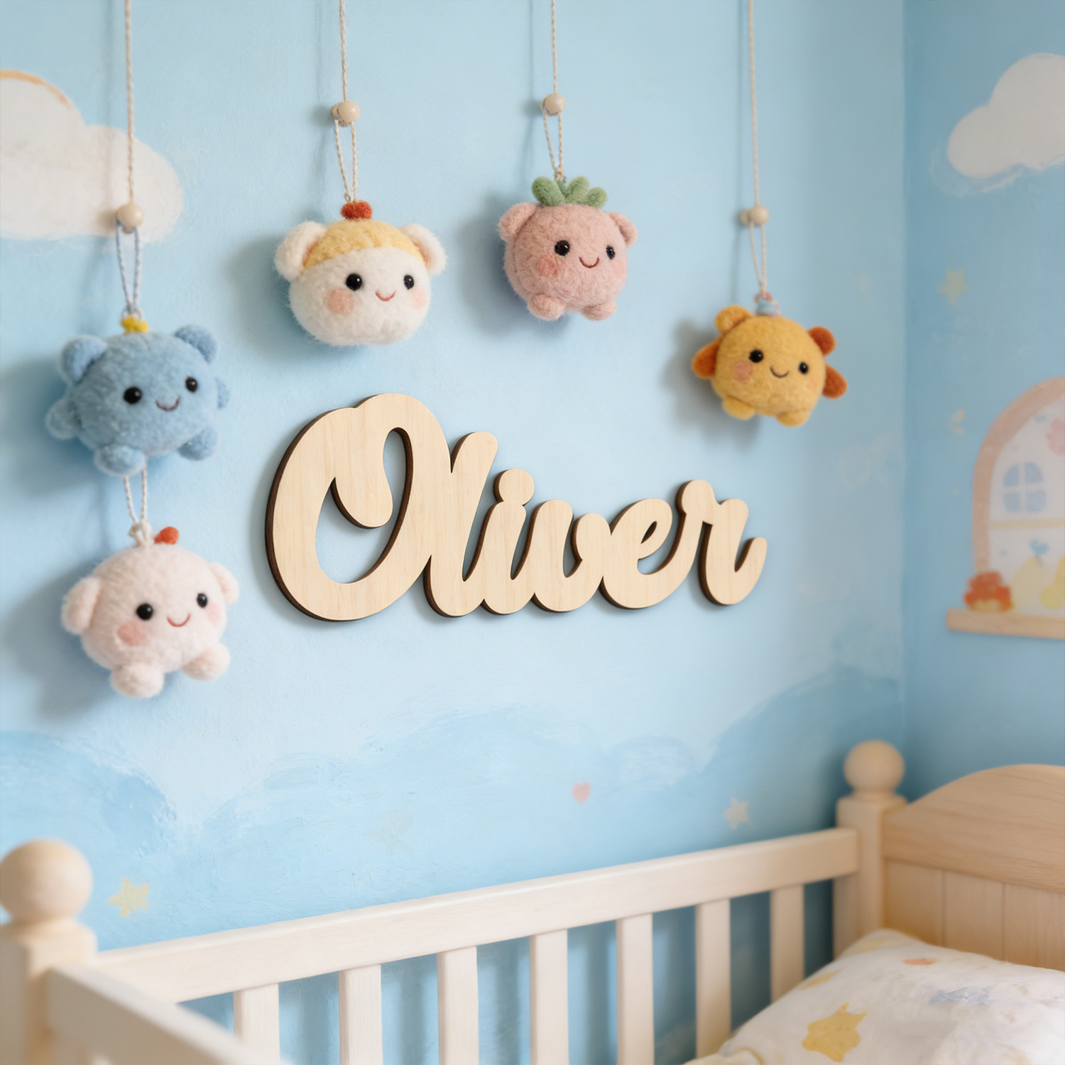 Baby Name Wall Art - 1 шт. Милый именной бейджик для