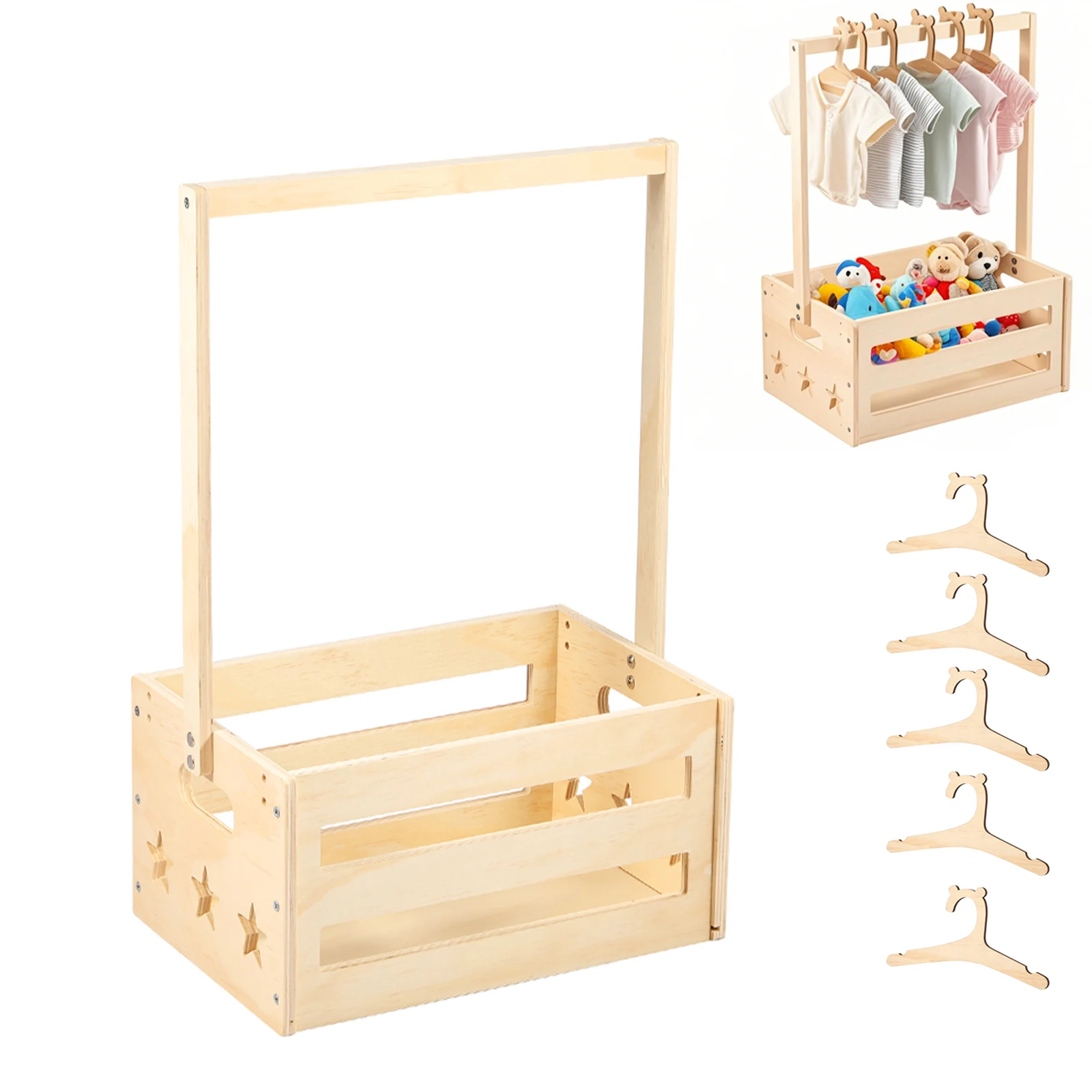 Closet Organizer Baby - Деревянная корзина для детских принадлежностей, многофункциональная