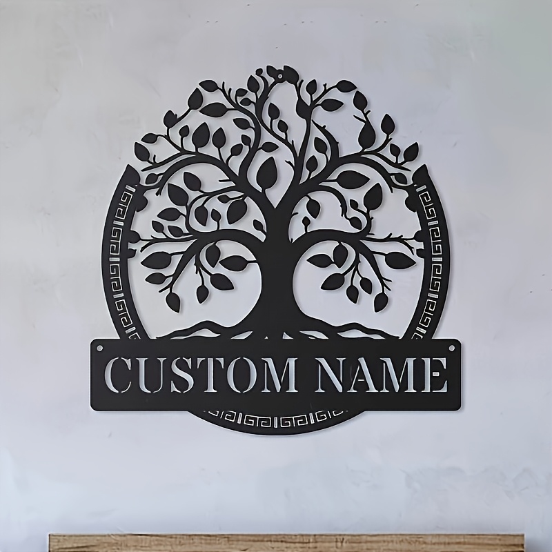 Baby Name Wall Art - Металлическое настенное панно «Древо жизни» на