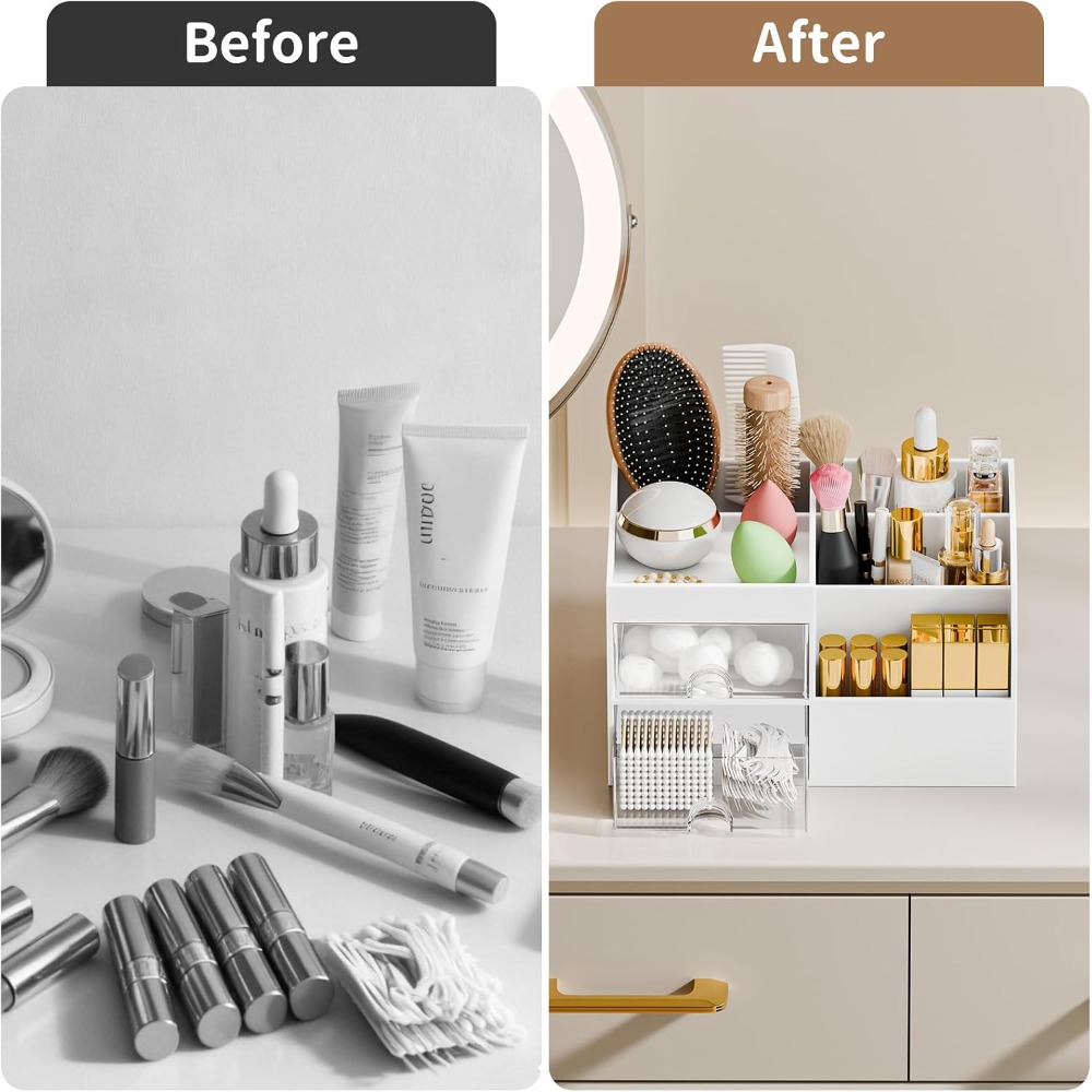 Drawer Dresser White - Органайзер для косметики с 2 ящиками,