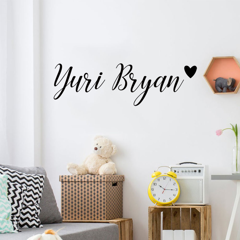 Baby Name Wall Art - 1 шт., креативные индивидуальные обои с