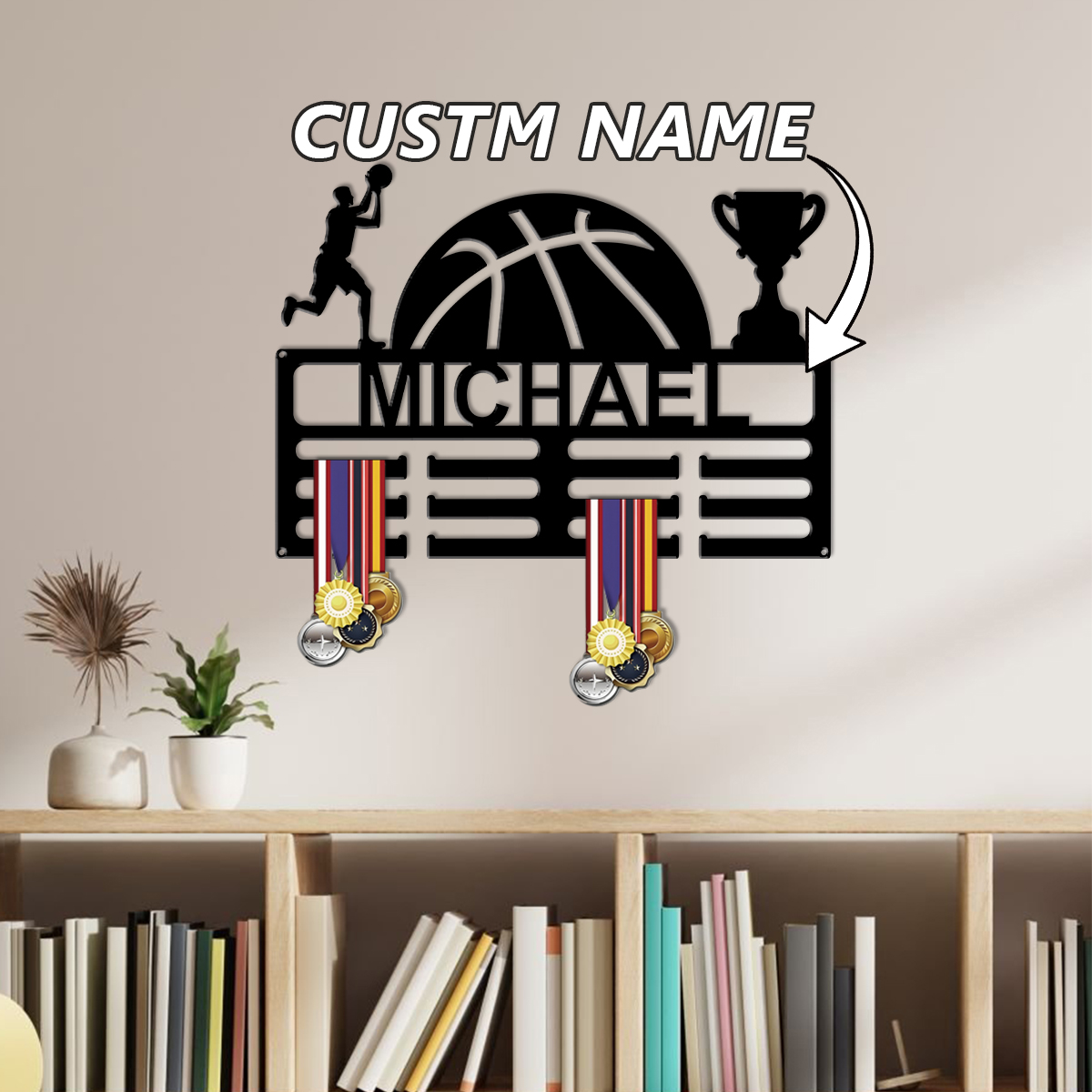 Baby Name Wall Art - 1 шт. Металлическая подставка для баскетбольных