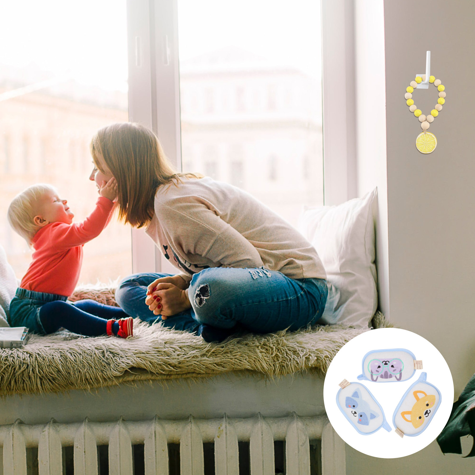 Baby Nursery Layout - 1 шт. Деревянная гирлянда из бусин,