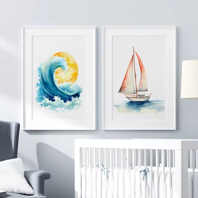 Детская Картина на холсте, с п – обзор и цена Baby Nursery Ocean Theme