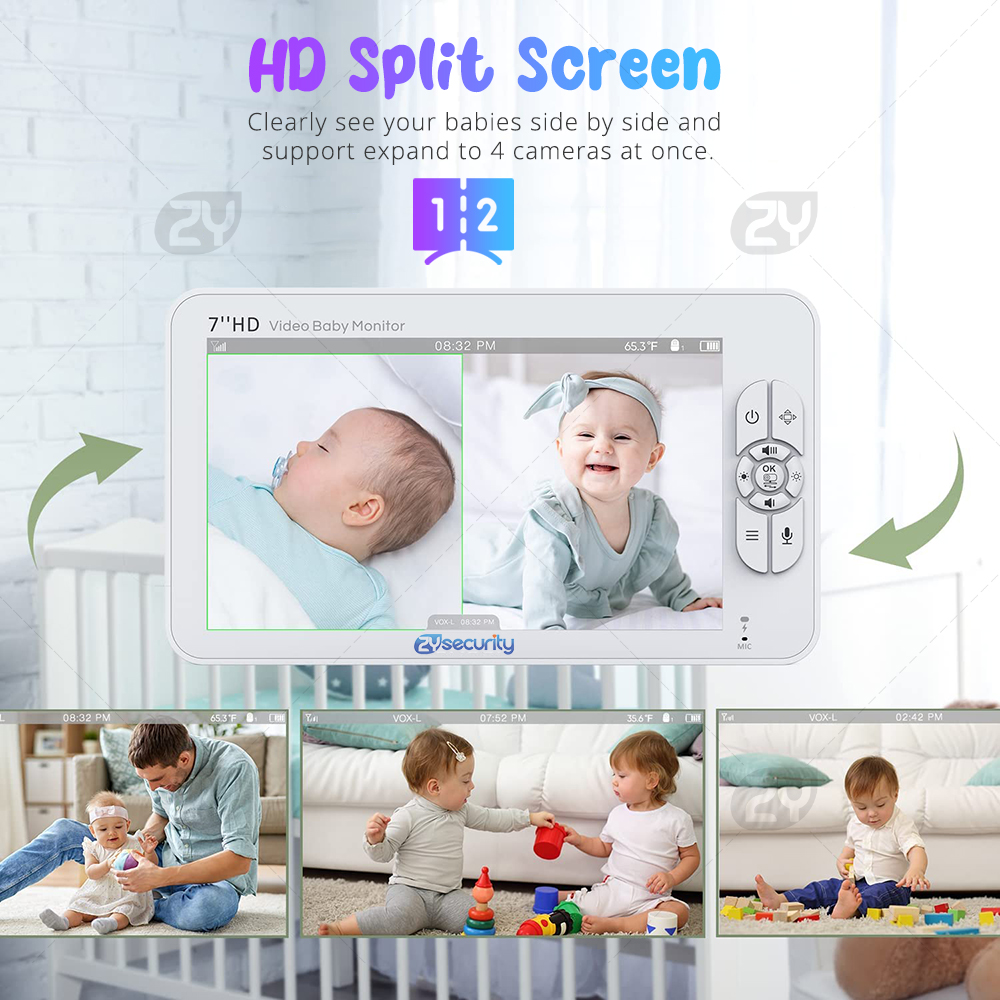 7,0-дюймовый видеоняня HD Разд – обзор и цена Baby Monitor Split Screen