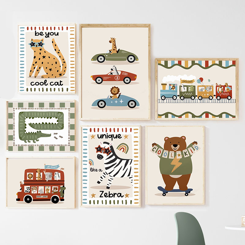 Забавные мультяшные животные:  – обзор и цена Baby Nursery Art