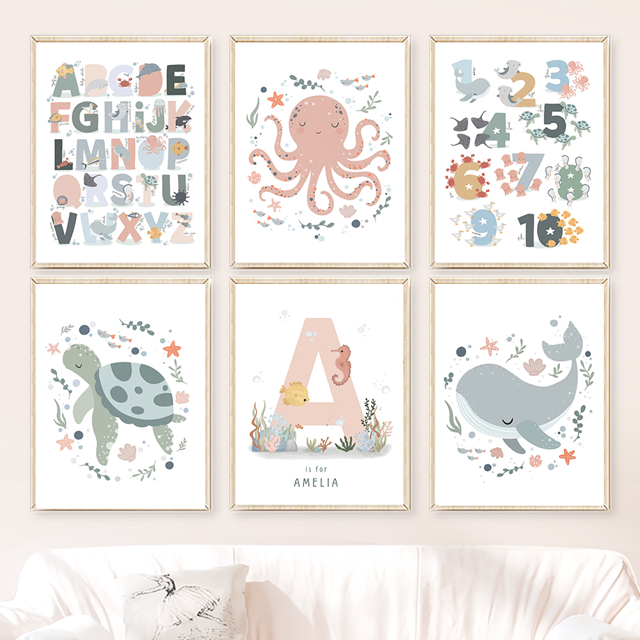 1 шт. безрамный постер с изобр – обзор и цена Baby Name Wall Art