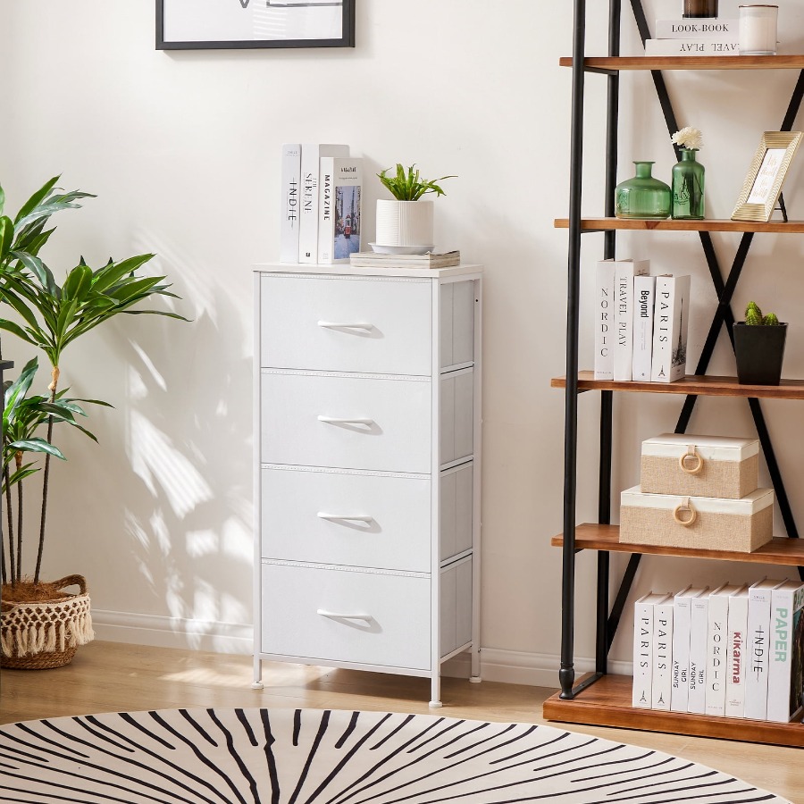 Комод с 4 тканевыми ящиками дл – обзор и цена Drawer Dresser White