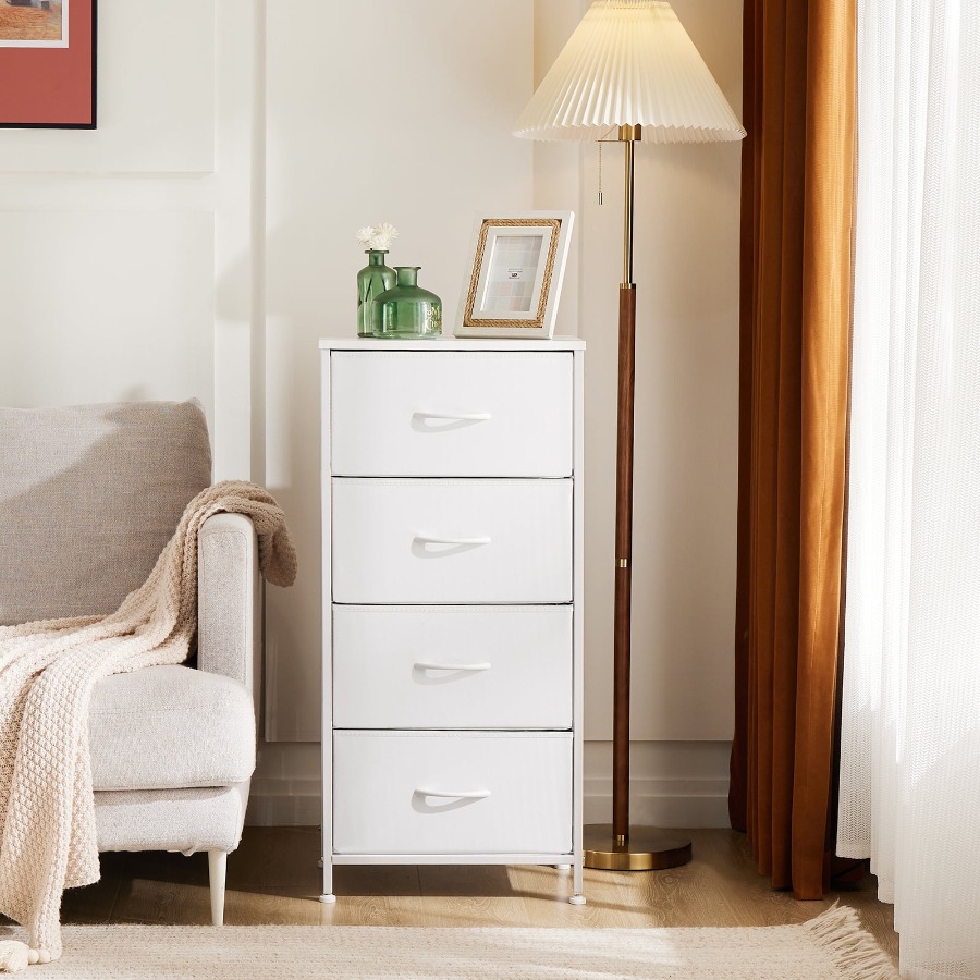 Комод с 4 тканевыми ящиками дл – обзор и цена Drawer Dresser White