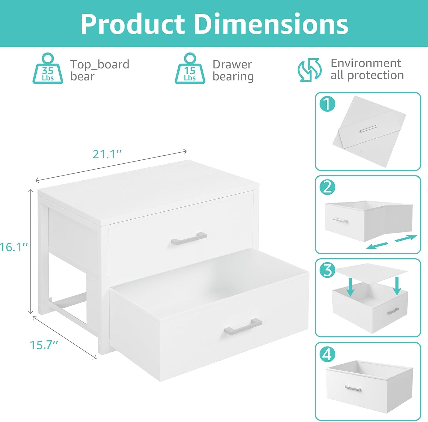 Современный тканевый комод с 2 – обзор и цена Drawer Dresser White
