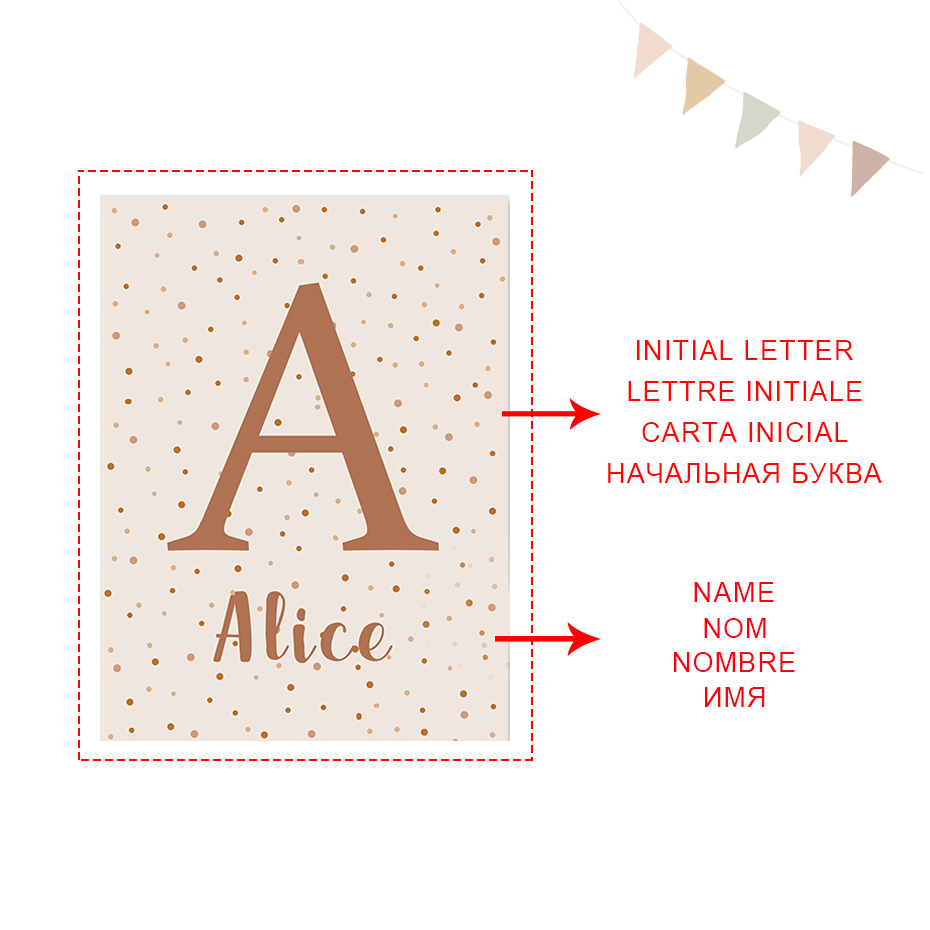 Абстрактное солнце Радуга инди – обзор и цена Baby Name Wall Art