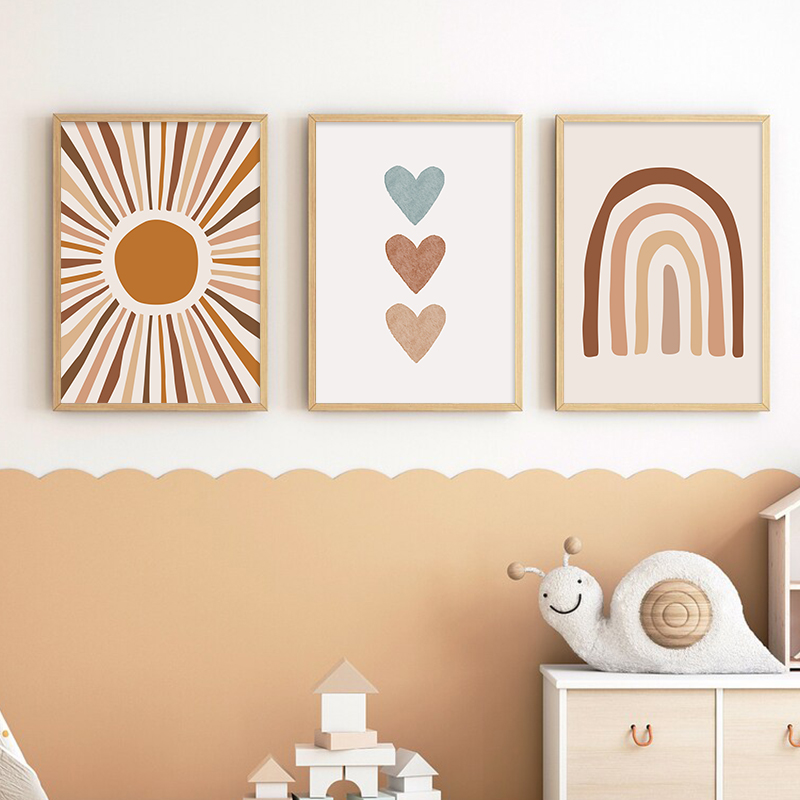 Абстрактное солнце Радуга инди – обзор и цена Baby Name Wall Art