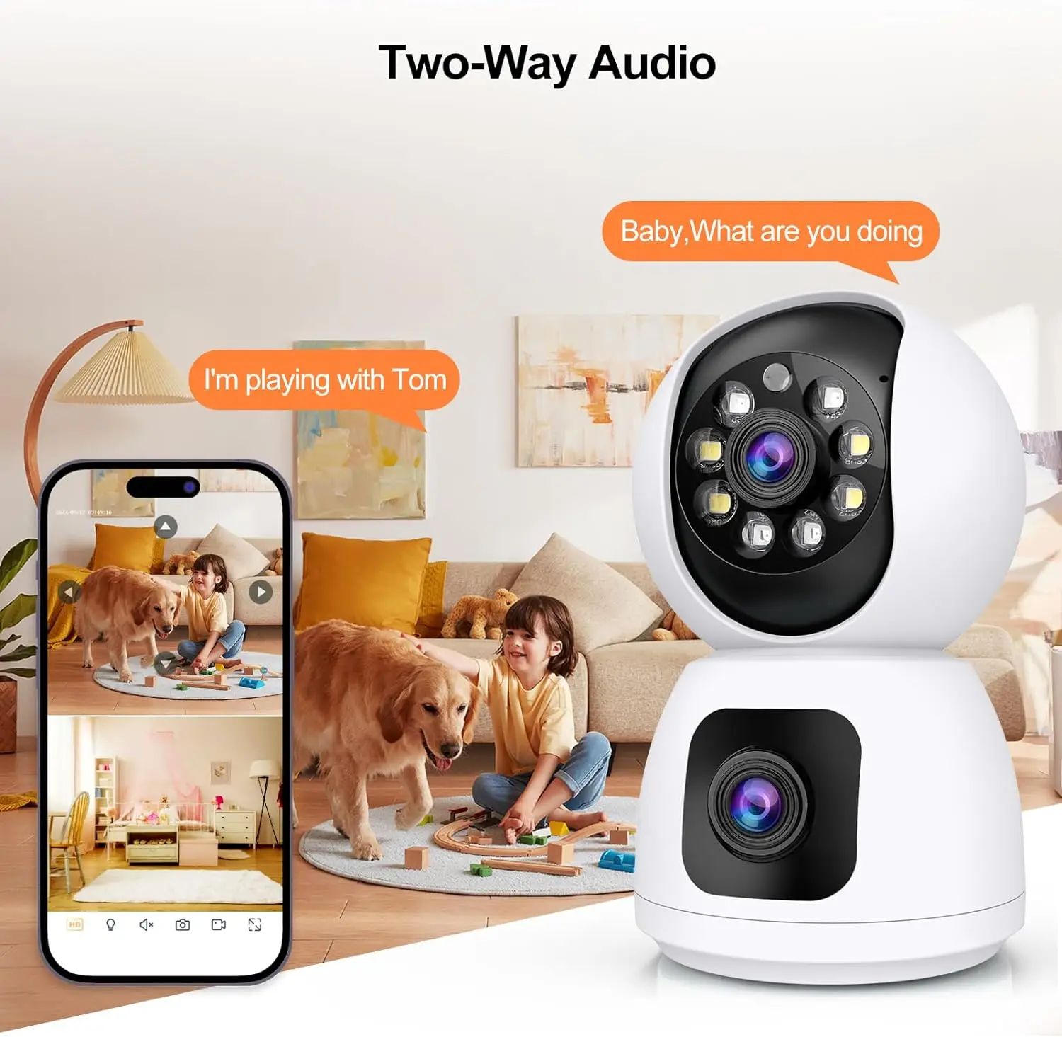 Tuya 4K 8MP HD Wi-Fi камера Кр – обзор и цена Baby Monitor Split Screen