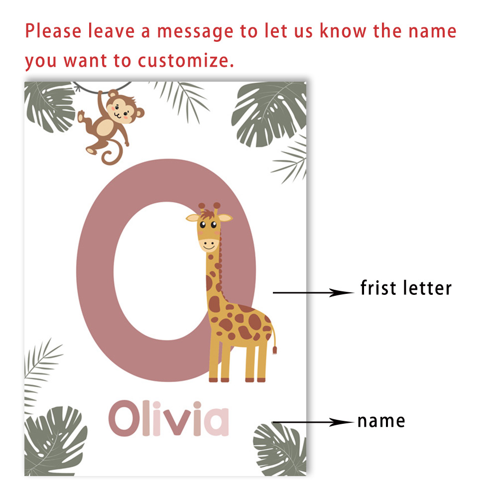 Плакаты с животными в скандина – обзор и цена Baby Name Wall Art