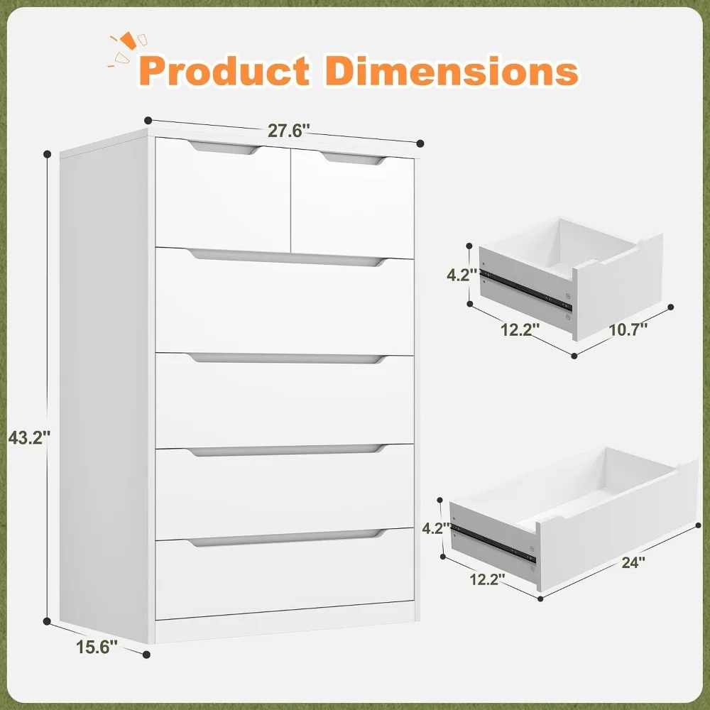 Белый комод с 6 деревянными ящ – обзор и цена Drawer Dresser White