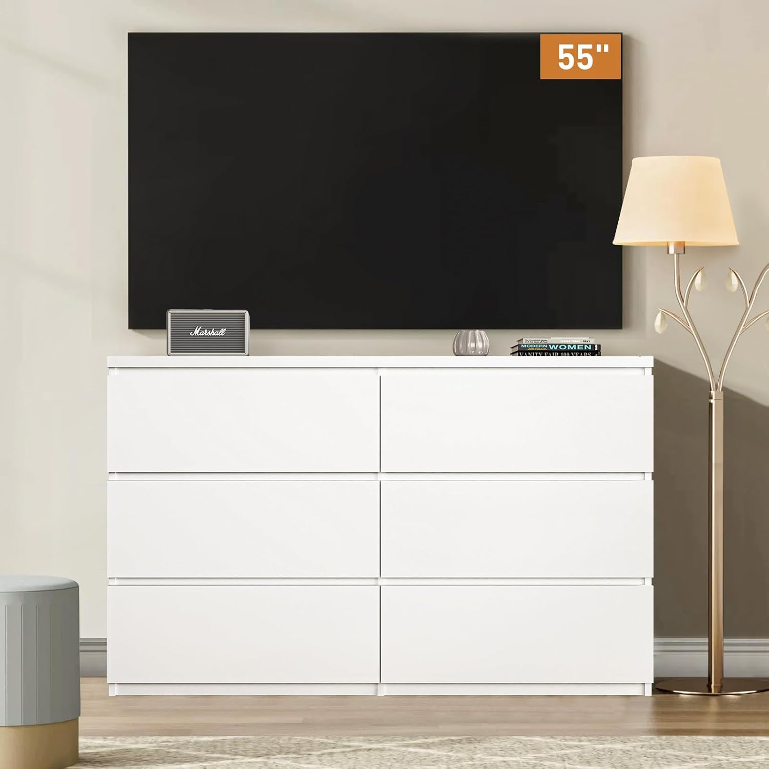 Белый деревянный комод с 6 ящи – обзор и цена Drawer Dresser White