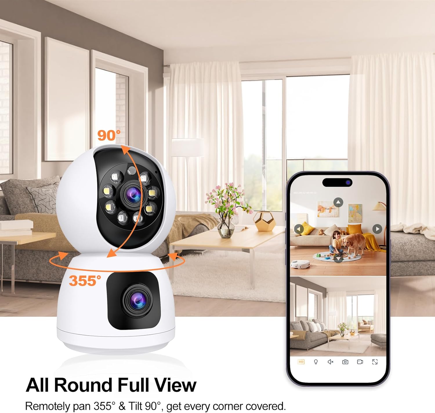 8 МП Wi-Fi IP-камера с двумя о – обзор и цена Baby Monitor Split Screen
