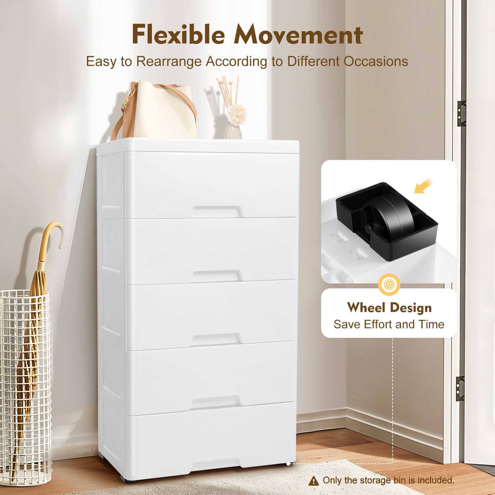 Пластиковый комод с 5 ящиками  – обзор и цена Drawer Dresser White