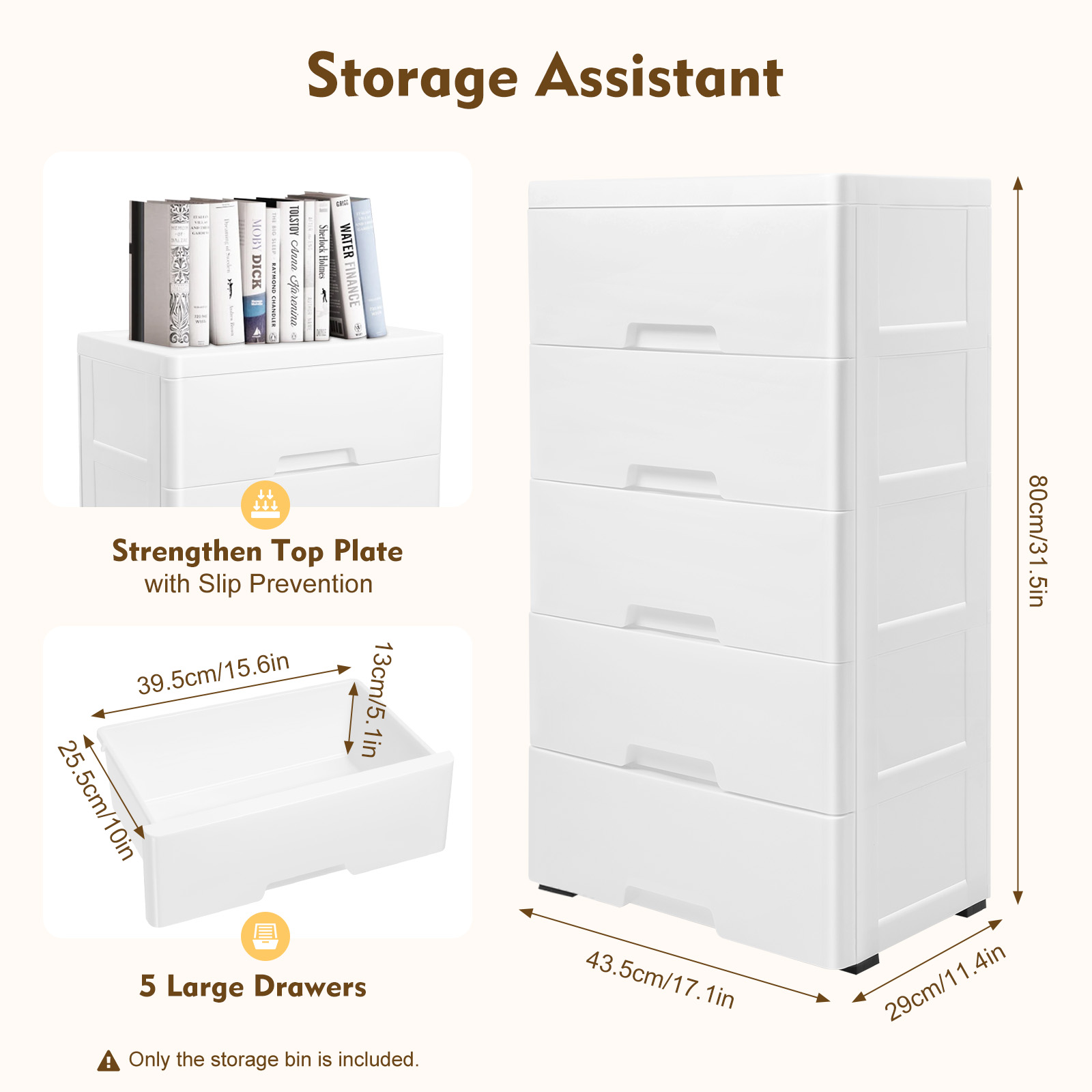 Пластиковый комод с 5 ящиками  – обзор и цена Drawer Dresser White